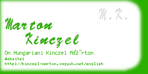 marton kinczel business card